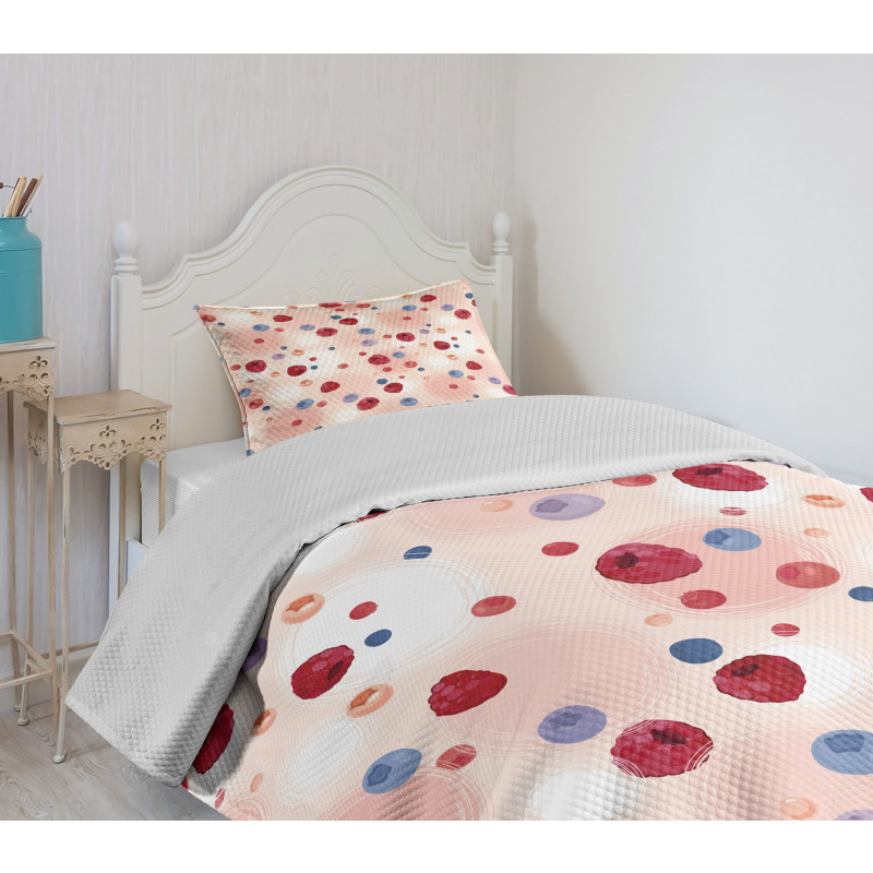 Berries Food Abstract Bedspread Set