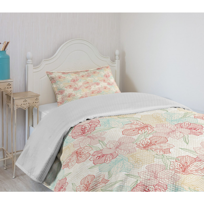 Orchid in Soft Colors Bedspread Set