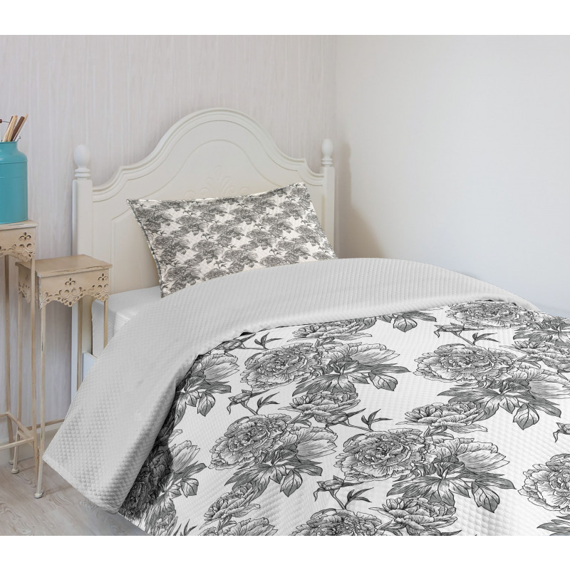 Plant Blossom Spring Bedspread Set