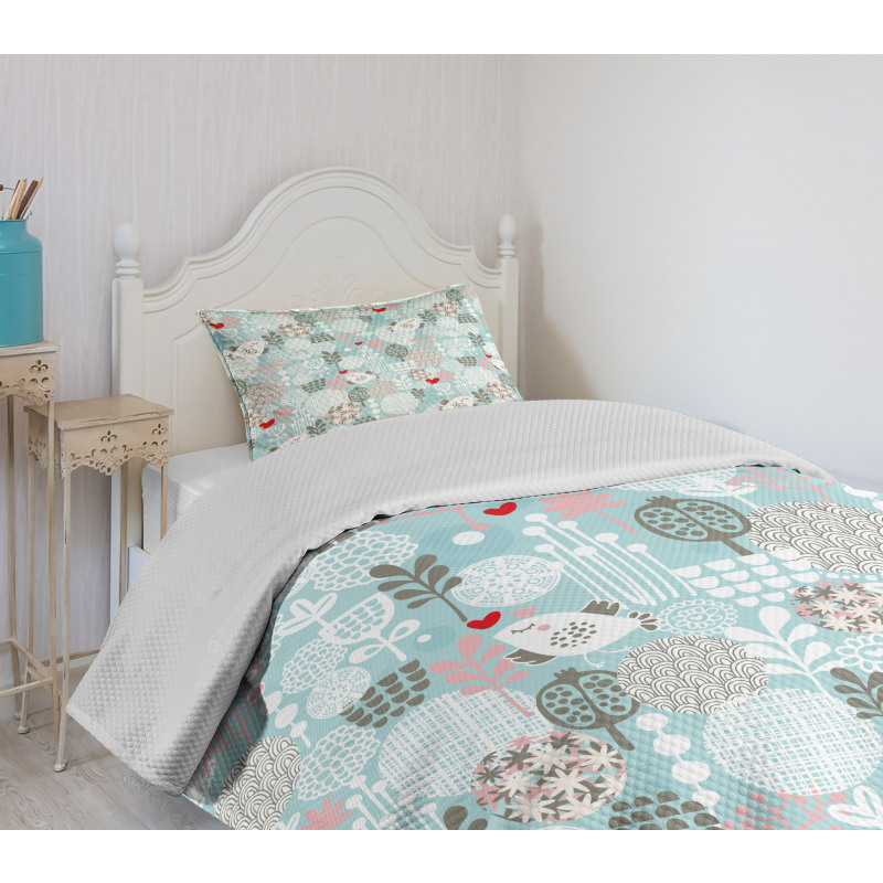 Valentines Birds Bedspread Set