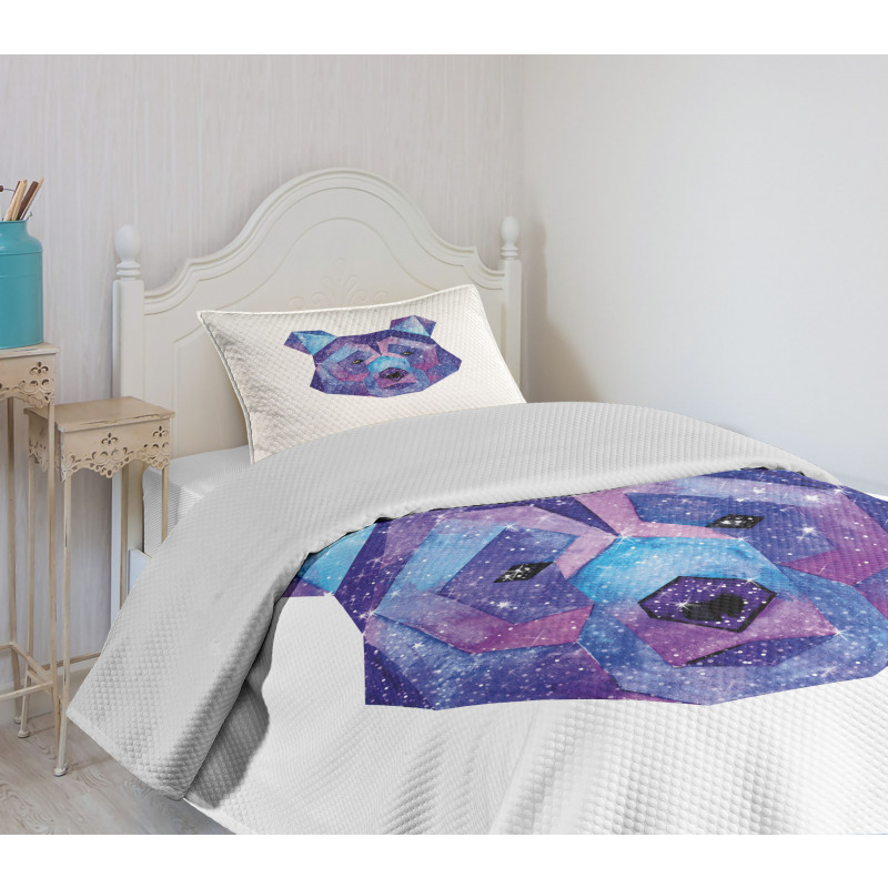 Cosmic Polygonal Portrait Bedspread Set