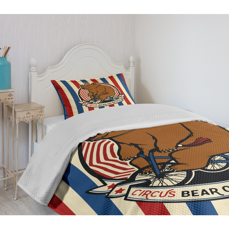 Circus Mascot on Bicycle Bedspread Set