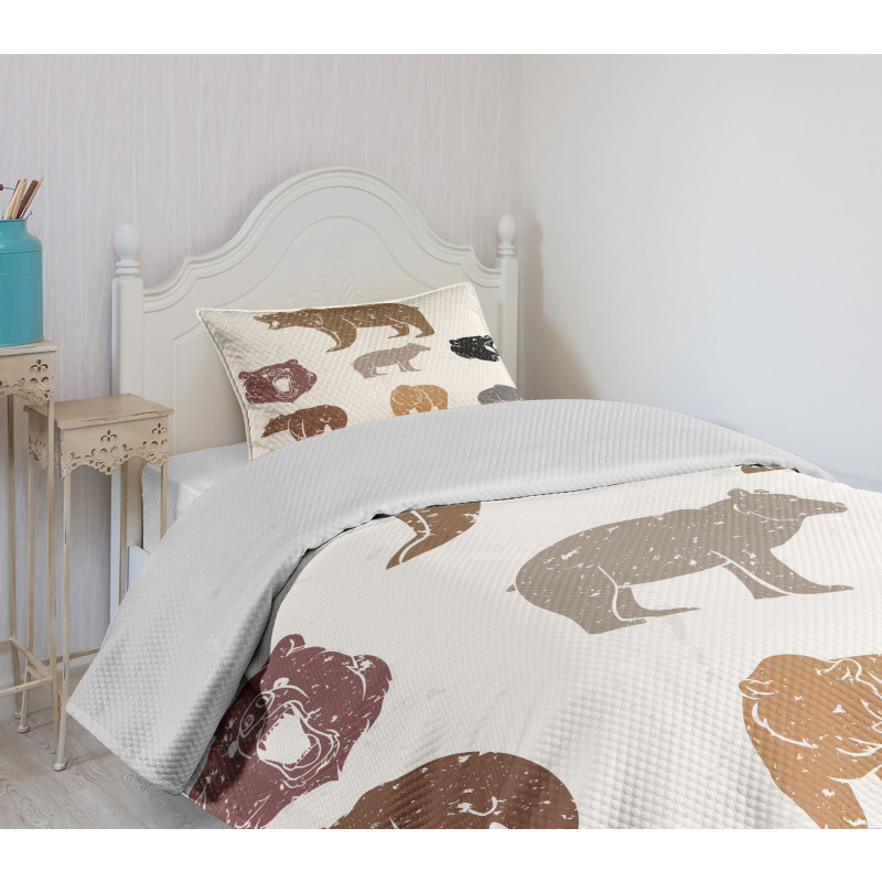 Grunge Retro Set Growling Bedspread Set