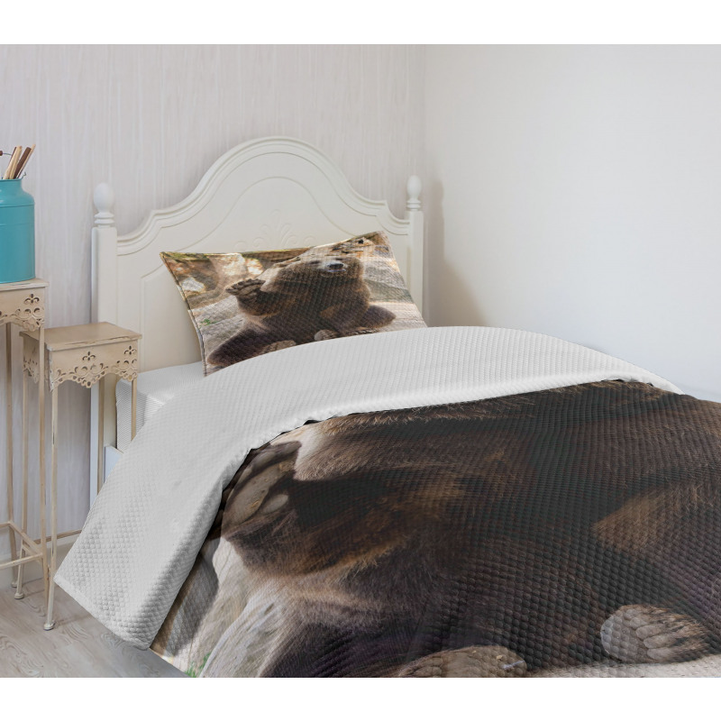 Friendly Animal Waving Paw Bedspread Set