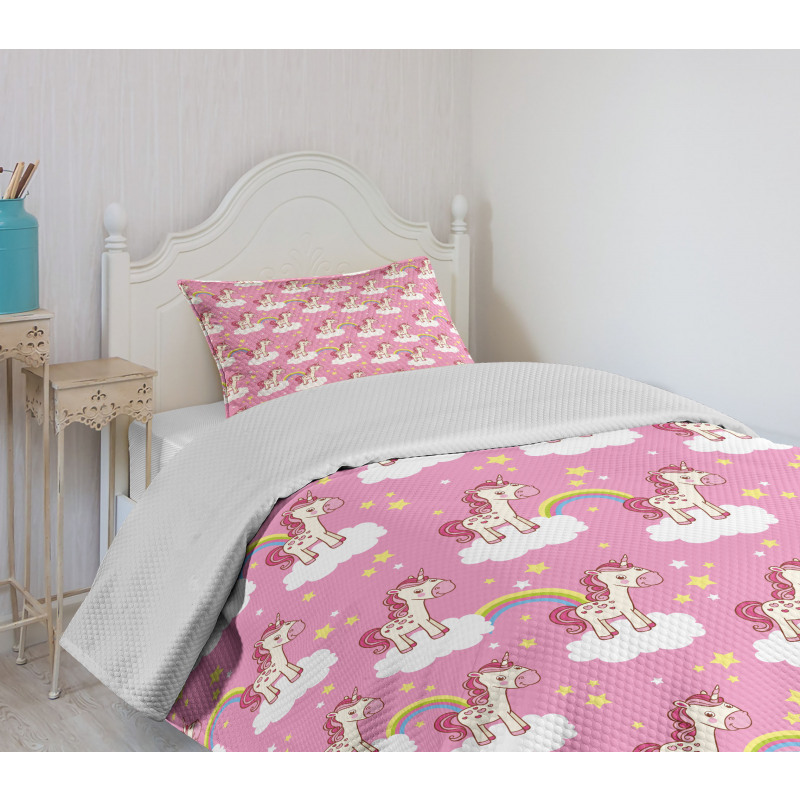 Unicorns on Clouds Bedspread Set