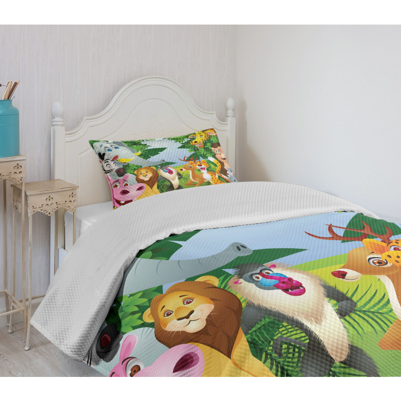 Safari Jungle Funny Bedspread Set