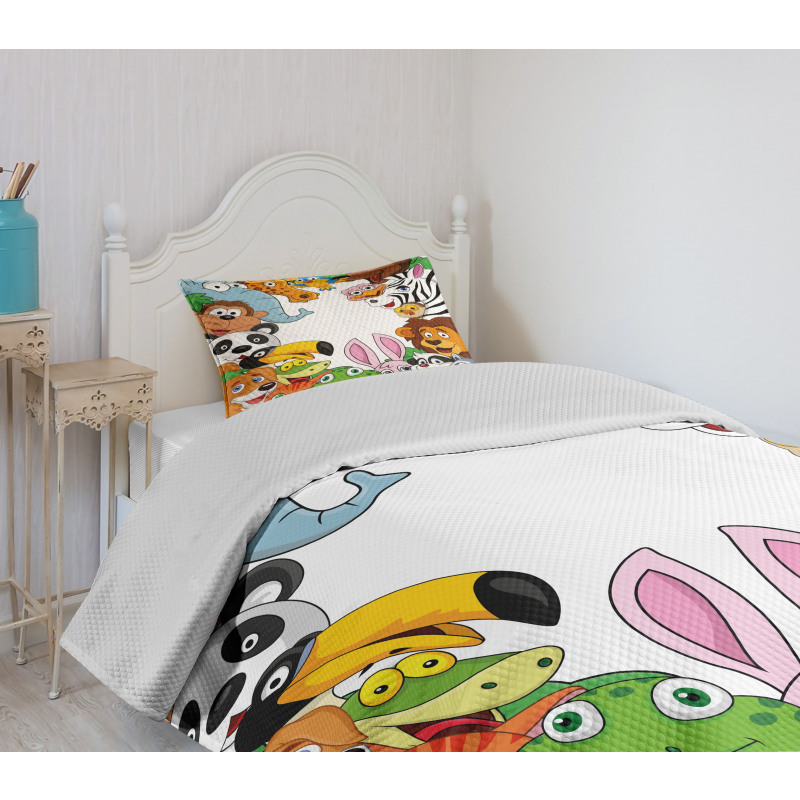 Tropical Jungle Animals Bedspread Set