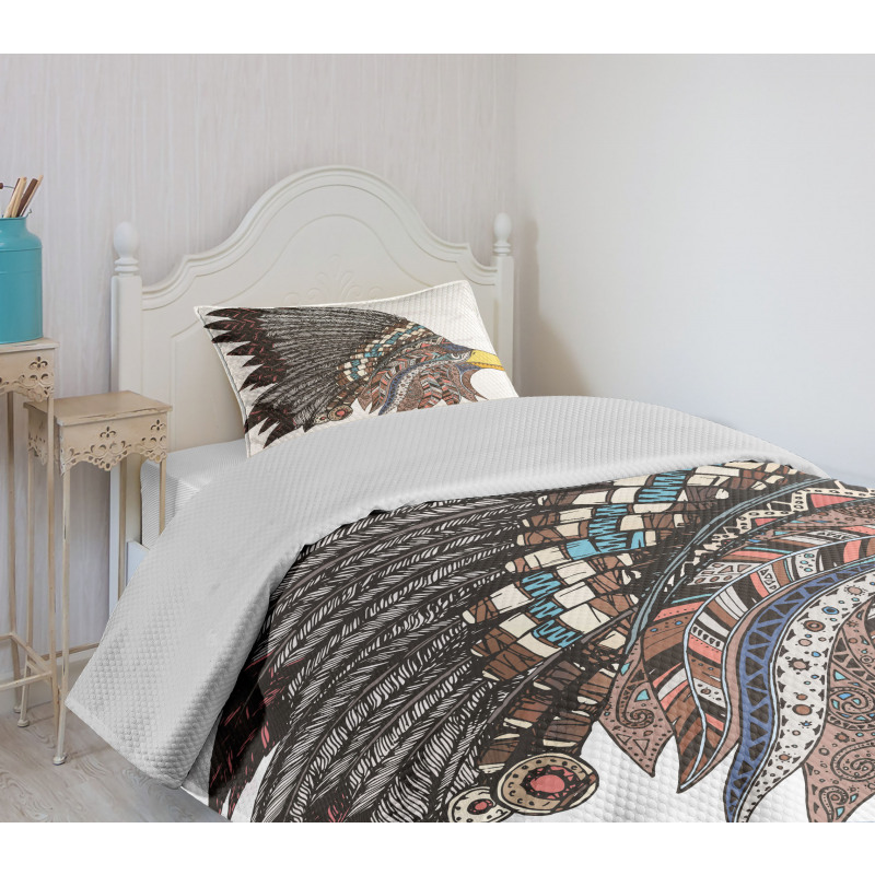 Tribal Feathered Hippie Bedspread Set