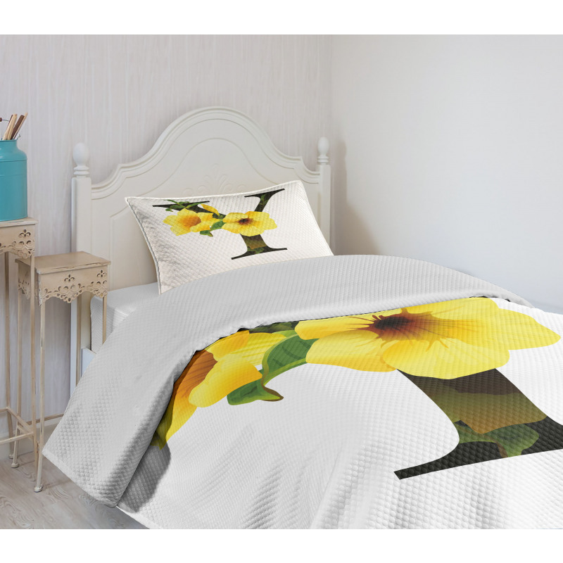 Yellow Bells Capital Y Bedspread Set