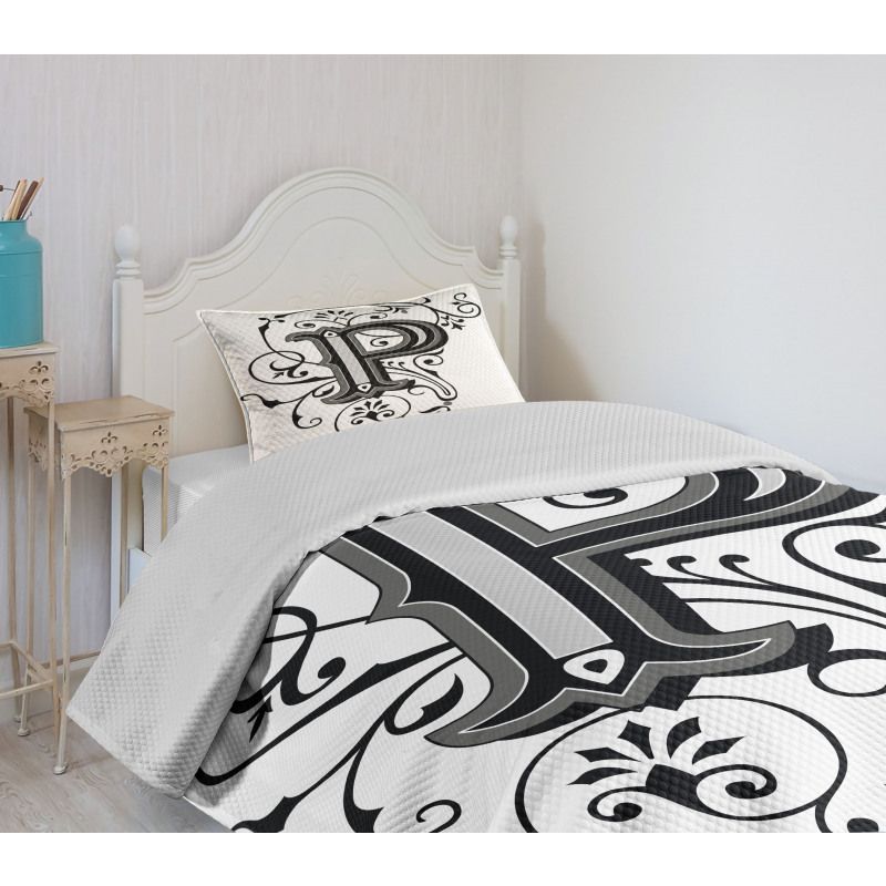 Floral Essence Initial Bedspread Set