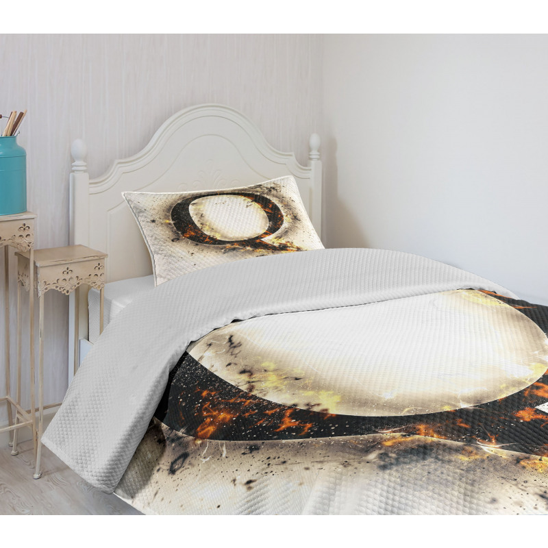 Words on Fire Theme Bedspread Set