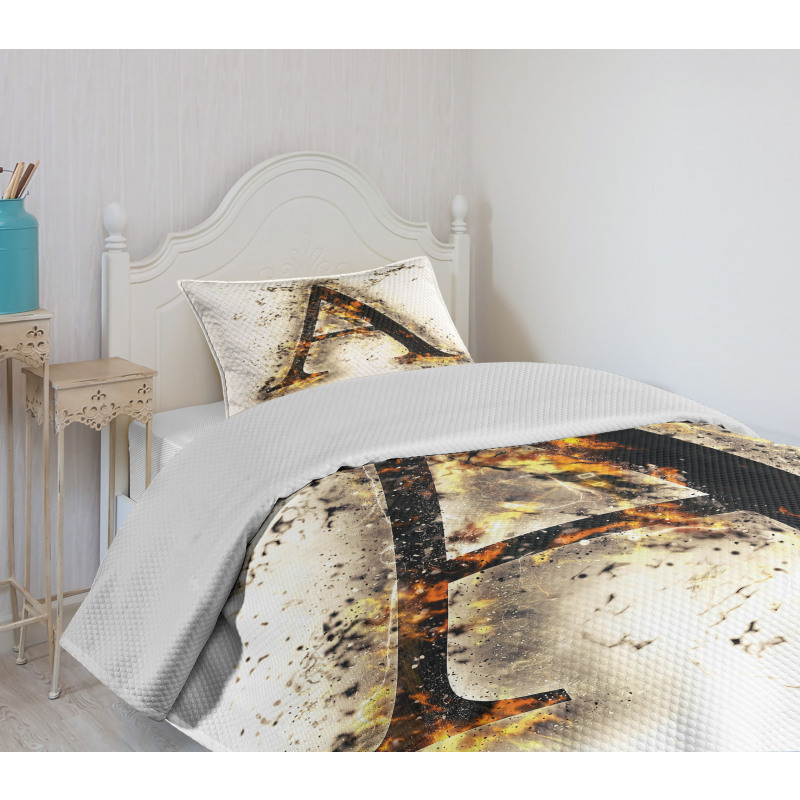 Fiery First Letter Bedspread Set