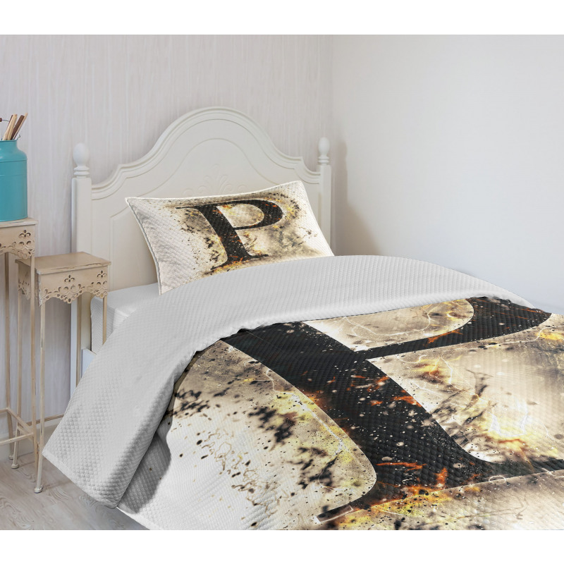 P Sign with Embers Bedspread Set