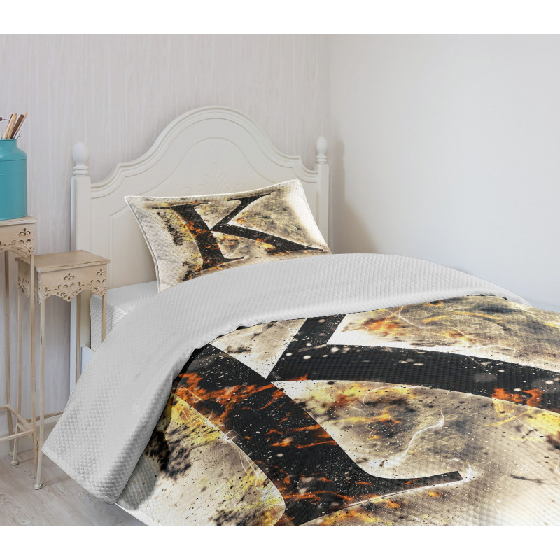 Smoked Letter K ABC Bedspread Set