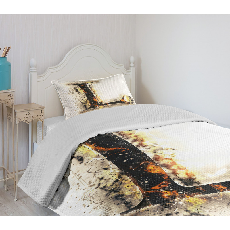 Fire Letter Capital L Bedspread Set