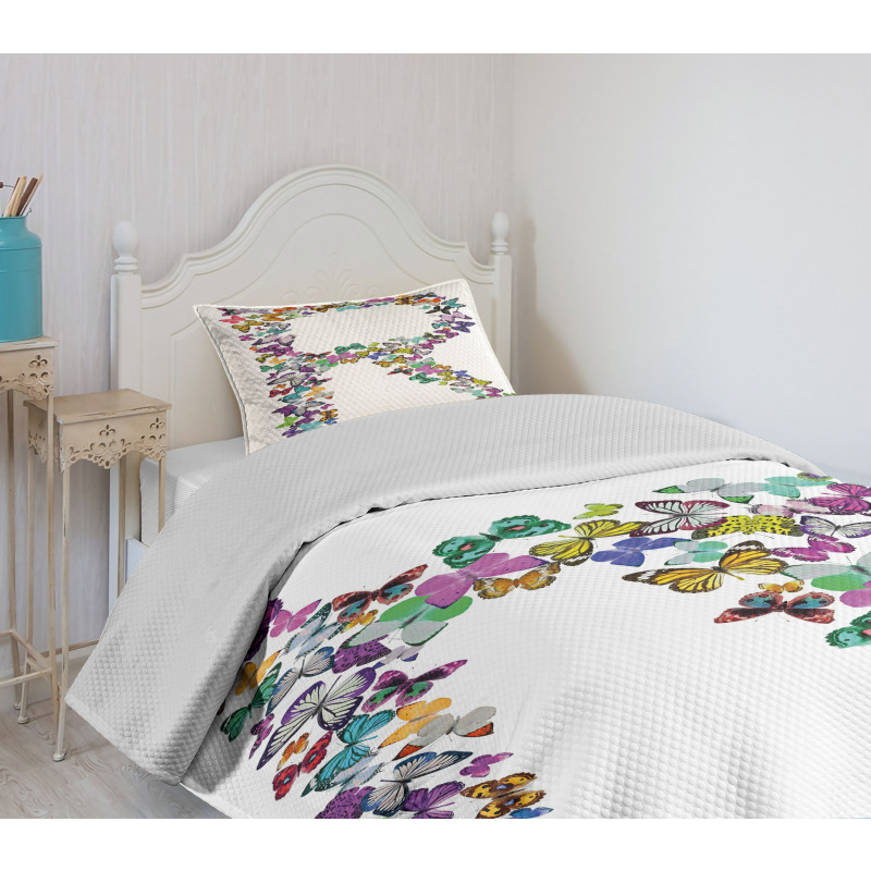 Butterfly Composition Bedspread Set