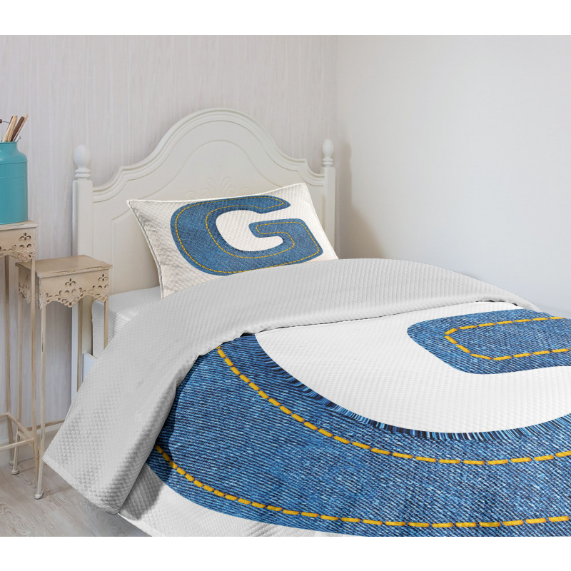 Modern Denim Cloth Bedspread Set