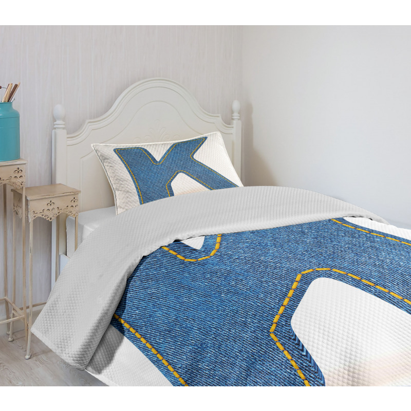 Alphabet Font Style Bedspread Set