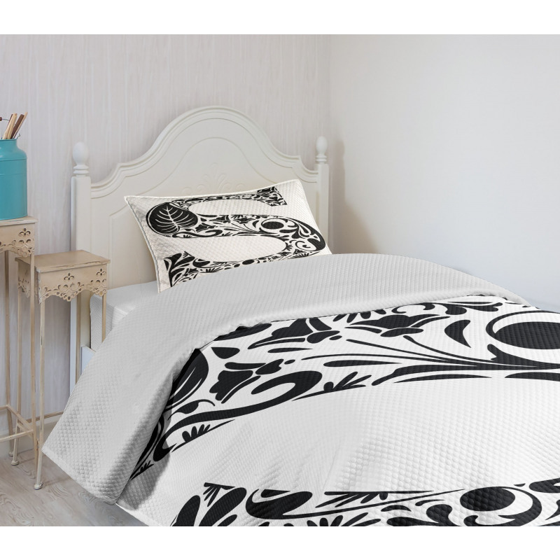 Floral Monochrome S Bedspread Set