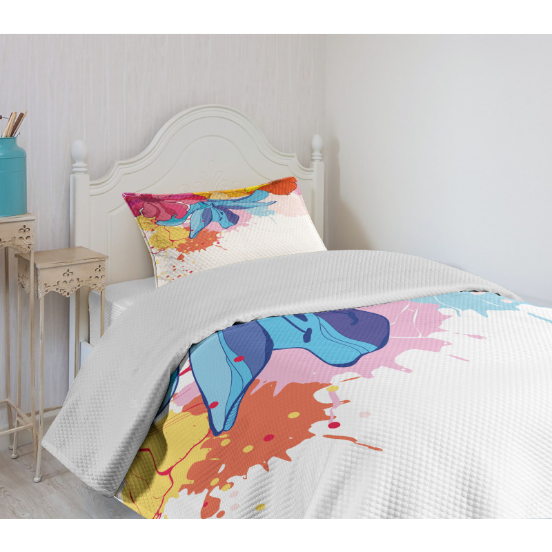 Vibrant Flowers Bloom Bedspread Set