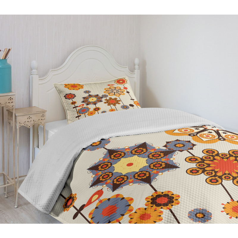 Eastern Floral Design Bedspread Set
