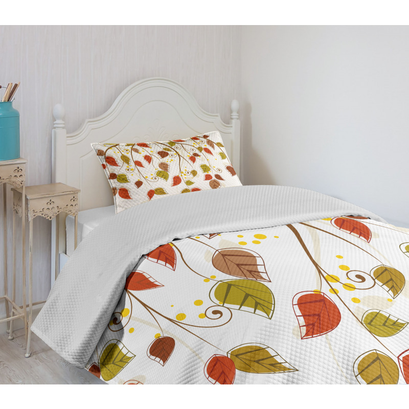 Branches Leaves Fall Bedspread Set