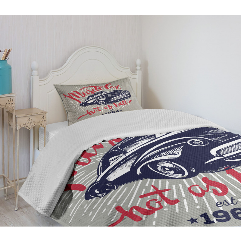 Muscle Car Hot as Hell Bedspread Set