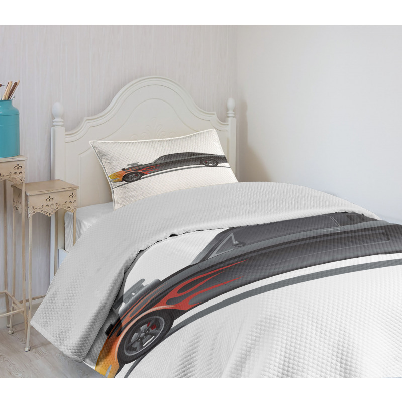 Retro Supercharger Vehicle Bedspread Set