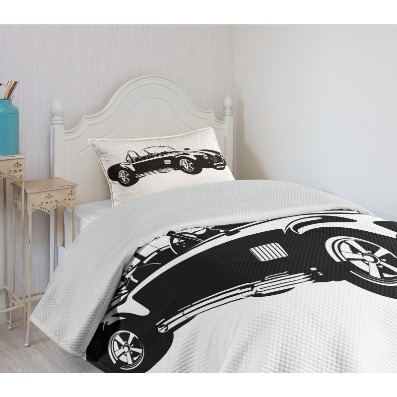 Sports Car Roadster Engine Bedspread Set