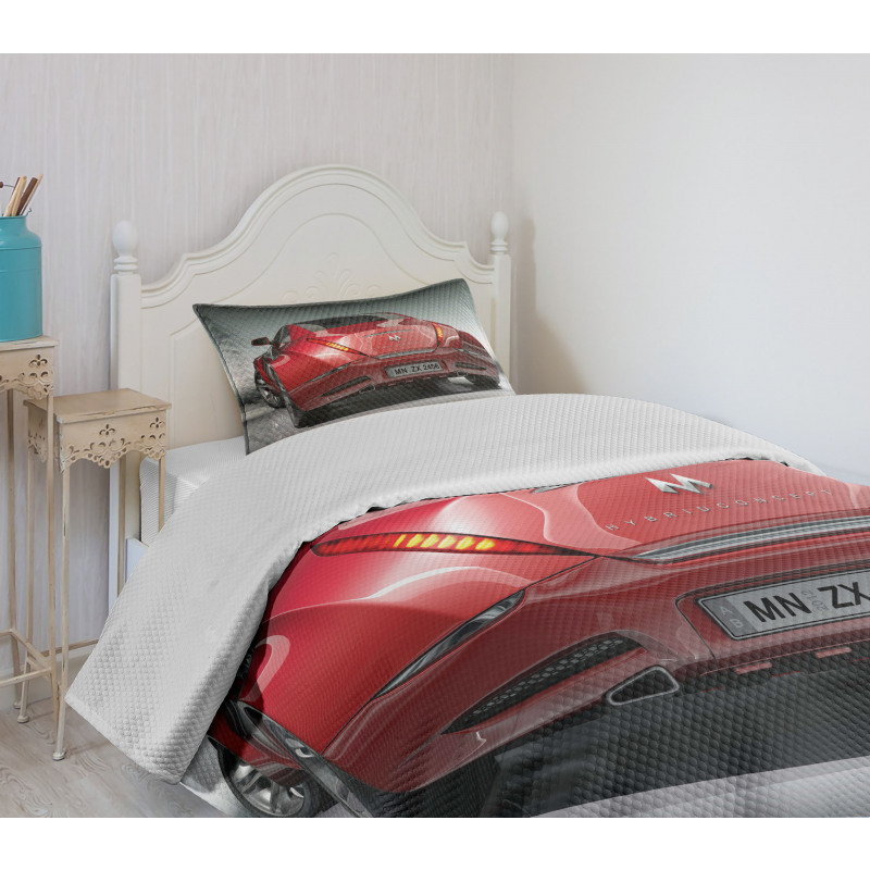 Sports Car Powerful Engine Bedspread Set