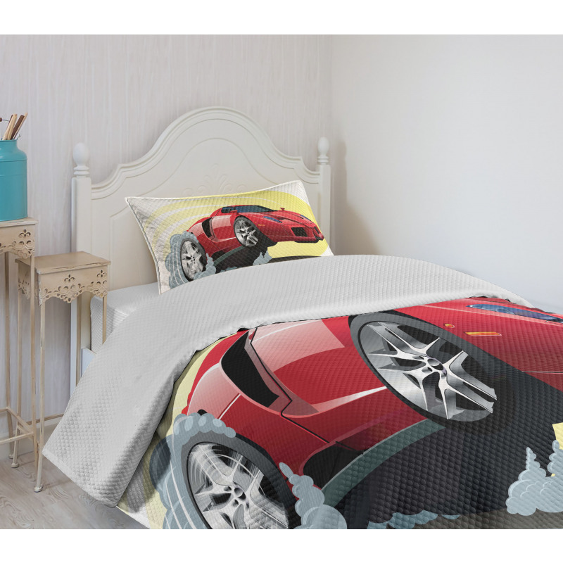 Cartoon Vehicle Powerful Bedspread Set