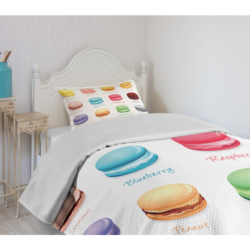 Colorful Macarons Bedspread Set