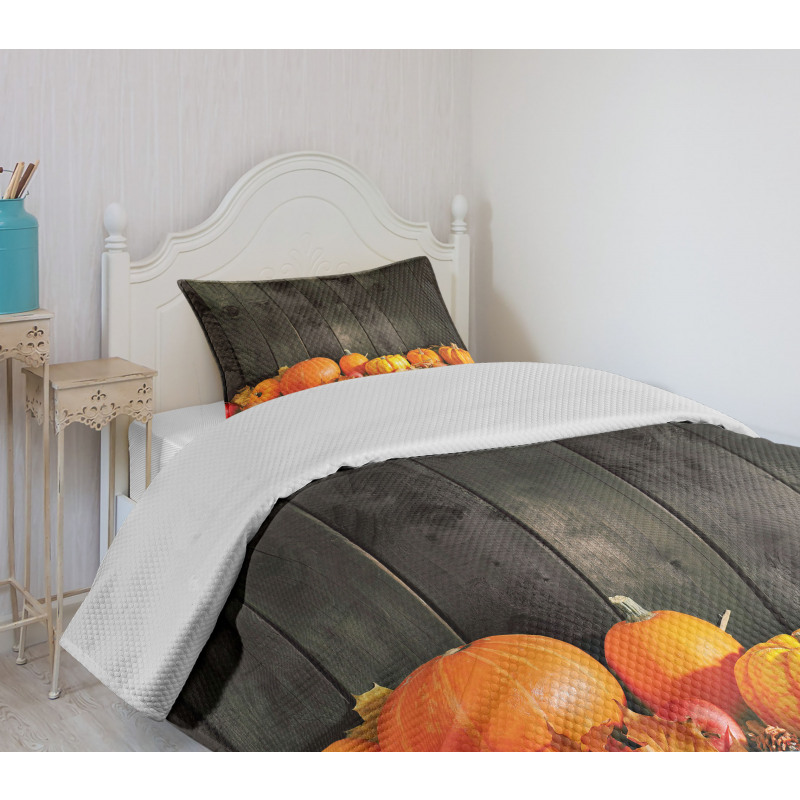 Thanksgiving Pumkins Bedspread Set