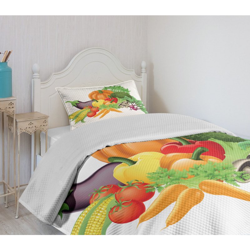 Cartoon Harvest Yield Bedspread Set