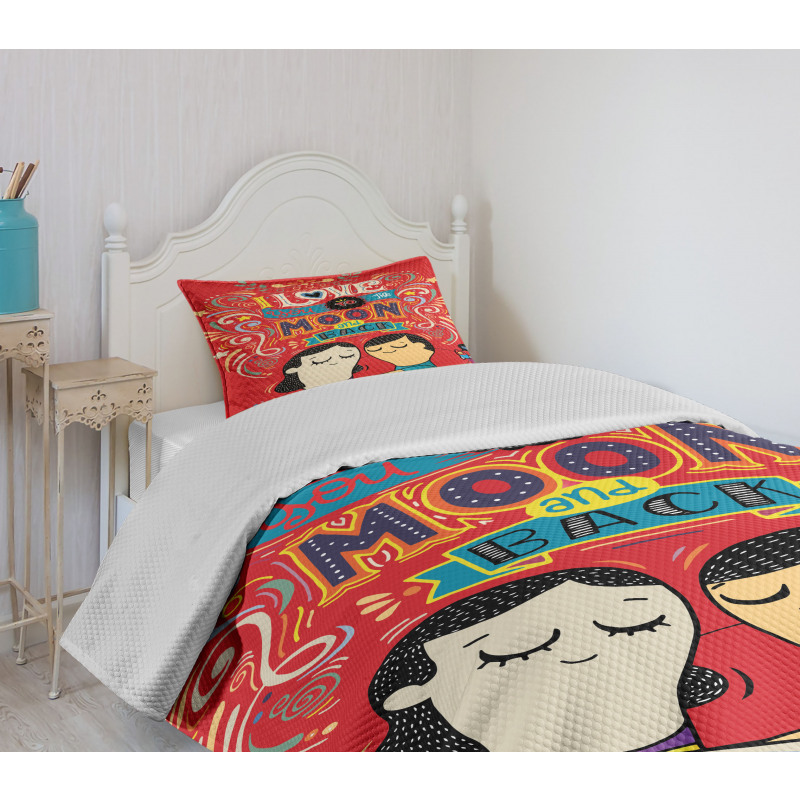 Couple Hug Oriental Bedspread Set