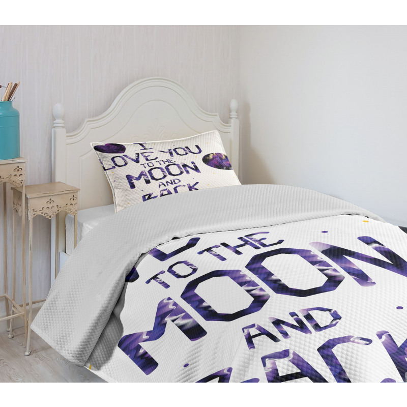 Universe Moon Heart Bedspread Set