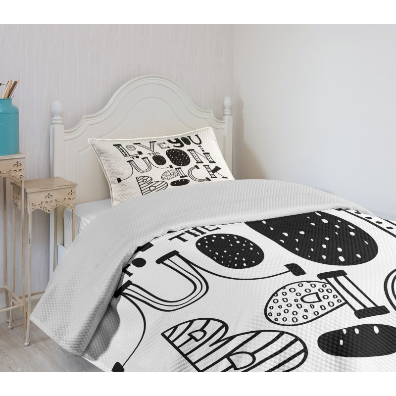 Modern Graphic Love Bedspread Set