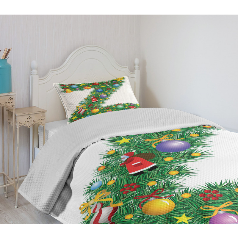 Traditional Font Xmas Bedspread Set