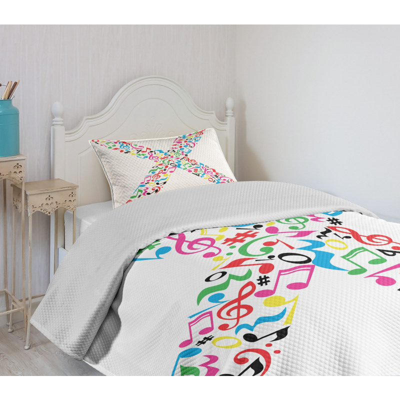 Vibrant ABC Musical X Bedspread Set