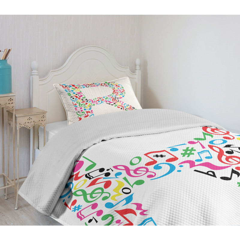 Cool and Musical Font Bedspread Set