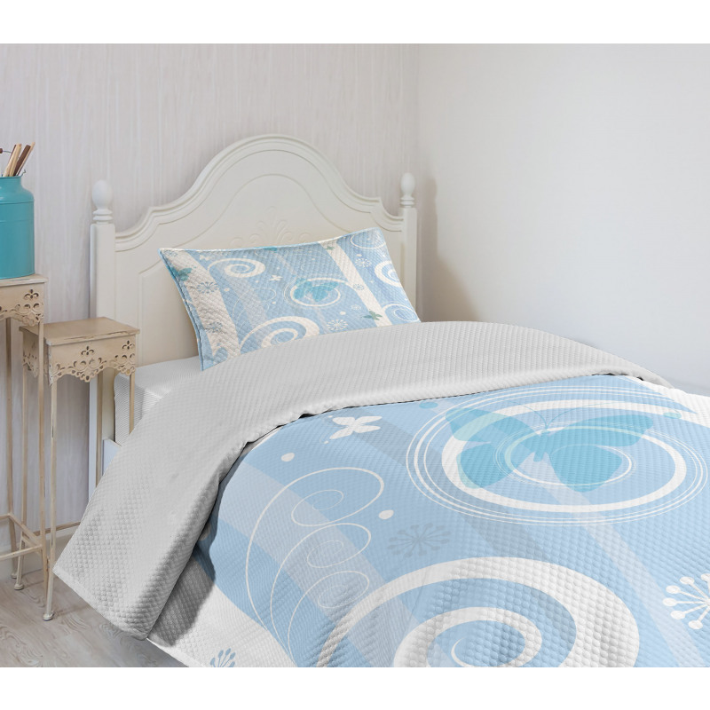 Snowflakes Butterfly Bedspread Set