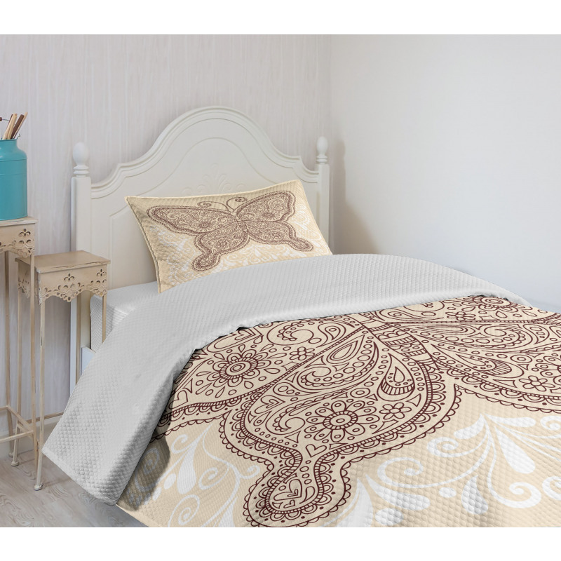 Ornament Abstract Butterfly Bedspread Set