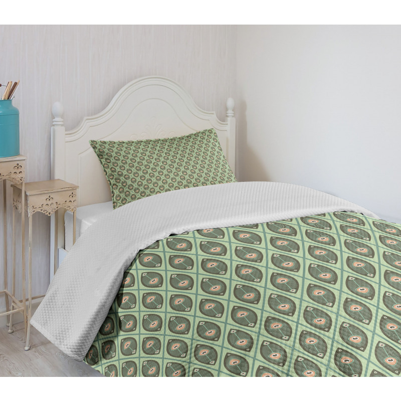 Peacock Feathers Bedspread Set