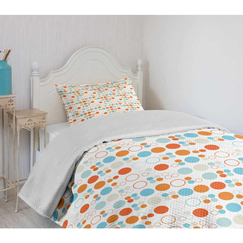 Colorful Oval Rings Bedspread Set