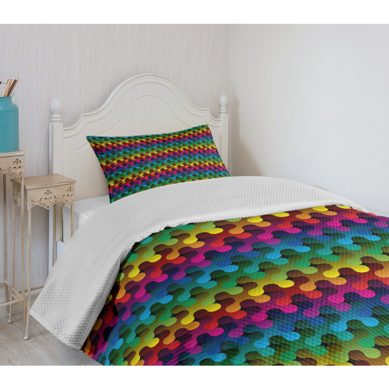 Digital Puzzle Style Bedspread Set