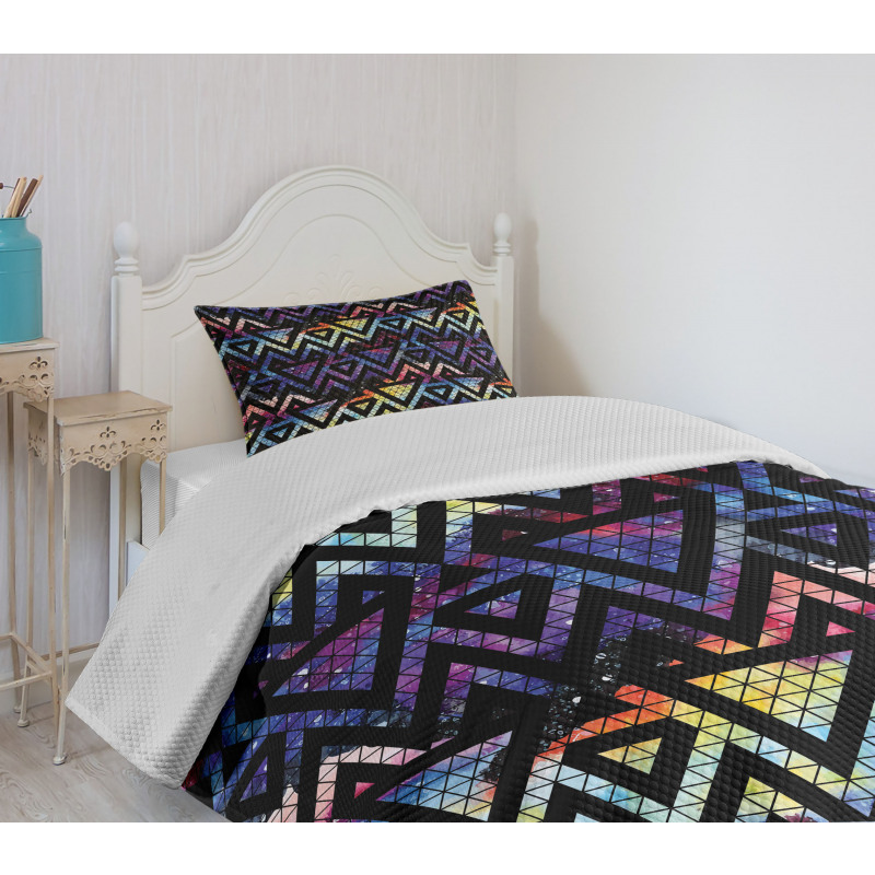 Galaxy Theme Lines Bedspread Set