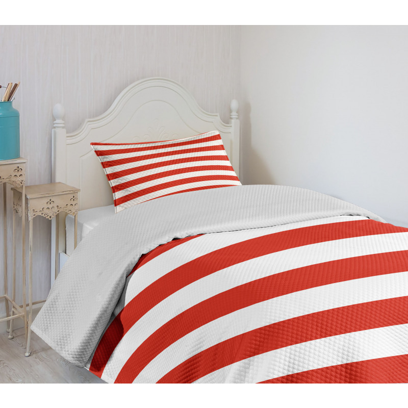 American Flag Design Bedspread Set