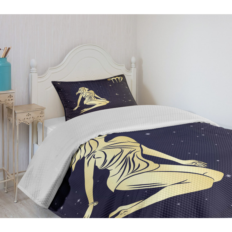 Woman in Short Dress Bedspread Set