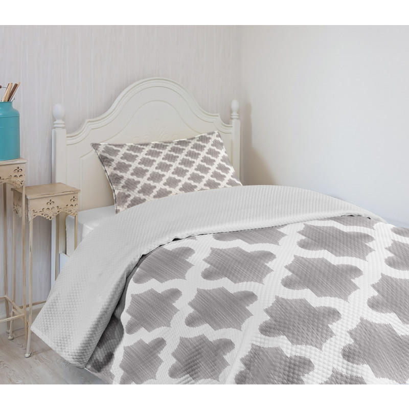 Geometric Damask Bedspread Set