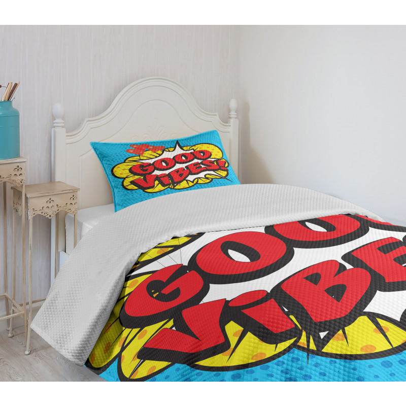 Pop Speech Bubble Bedspread Set